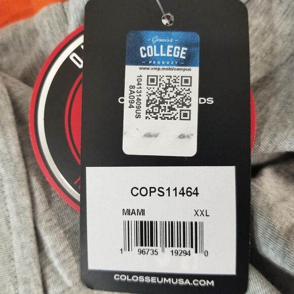 Colosseum UM University of Miami polo shirt men's 2xl xxl orange gray NEW - Picture 11 of 12